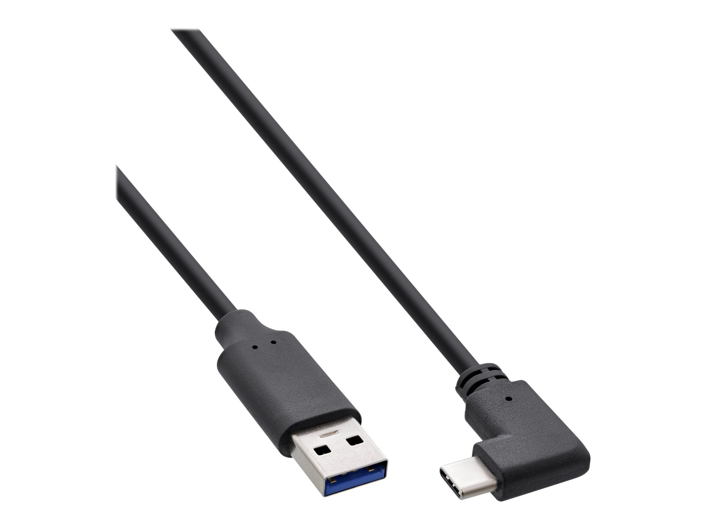 InLine USB 3.2 Kabel - USB-C Stecker gewinkelt an A Stecker - schwarz - 1m