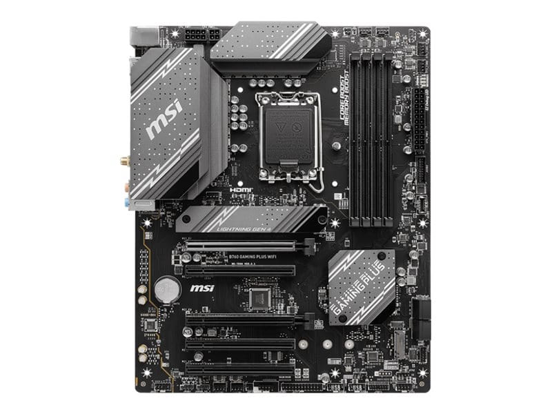 MSI B760 GAMING PLUS WIFI - Motherboard - ATX - LGA1700-Sockel - B760 Chipsatz - USB 3.2 Gen 1, USB 3.2 Gen 2, USB-C 3.2 Gen2 - 2.5 Gigabit LAN, Wi-Fi, Bluetooth - Onboard-Grafik (CPU erforderlich)