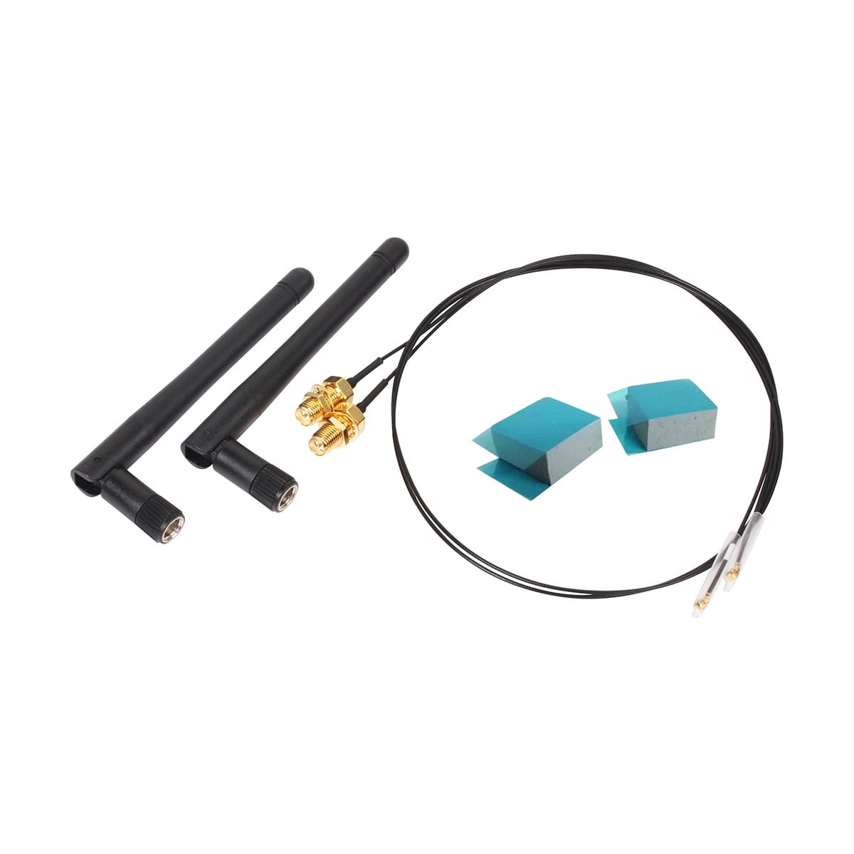 Shuttle CWL01, WLAN KIT (antennas & cables) für embedded Box-PCs, 2.4 / 5 GHz, RP-SMA, Drinnen, Schwarz, 2 Stück(e), - 2x externe Dipol-Antenne (unterstützt 2.4/5 GHz, Länge ca. 87 / 108 mm eingeklappt/gerade) -...