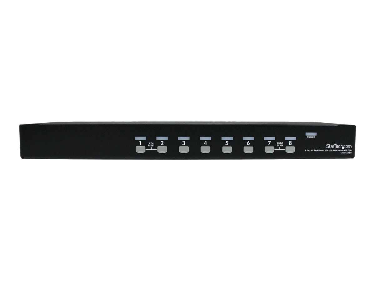 StarTech.com 8-Port USB KVM Swith with OSD - TAA Compliant - 1U Rack Mountable VGA KVM Switch (SV831DUSBU)