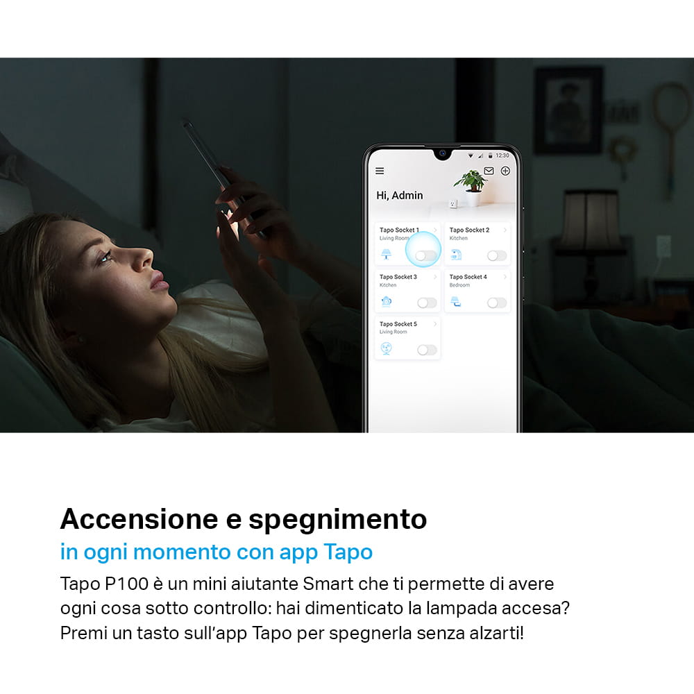 TP-LINK Tapo P100 V1.2 - Smart-Stecker - kabellos - 802.11b/g/n, Bluetooth 4.2
