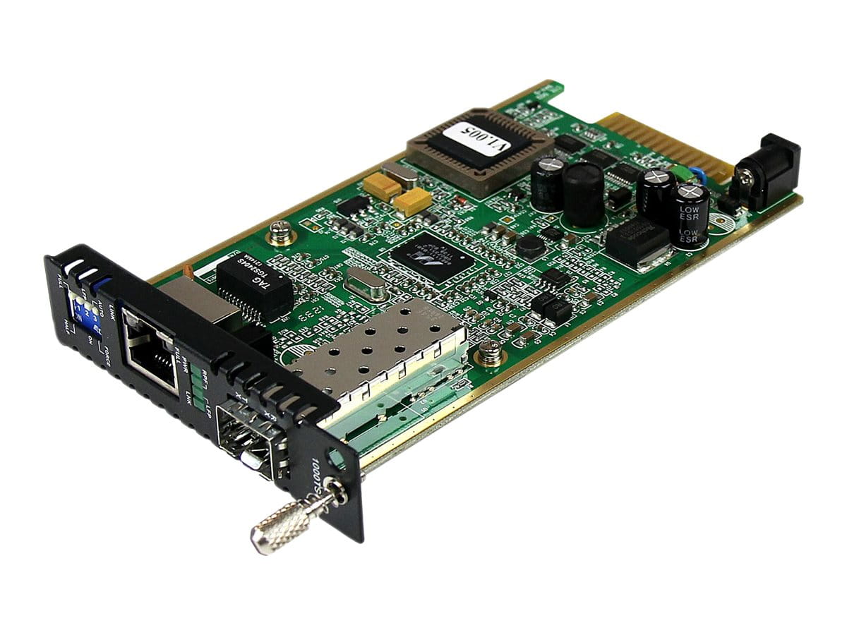 StarTech.com Gigabit Ethernet LWL / Glasfaser Medienkonverter Kartenmodul mit SFP - 1000 Mbit Multimode Gigabit Ethernet Medienkonverter - Medienkonverter - GigE - 1000Base-TX - RJ-45 / SFP (mini-GBIC)