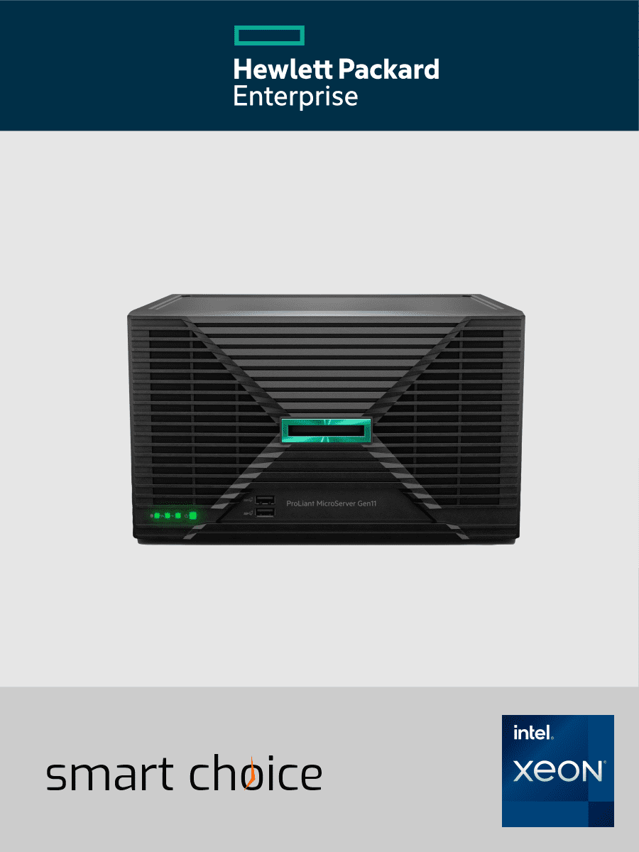 HPE ProLiant MicroServer Gen11 - Server - Rack-Montage - 1-Weg - 1 x Xeon E-2434 / 3.4 GHz - RAM 32 GB - SATA - nicht Hot-Swap-fähig 8.9 cm (3.5") (Smart Choice)