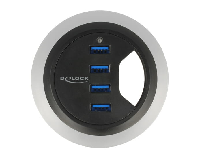 Delock In-Desk Hub - Hub - 4 x SuperSpeed USB 3.0