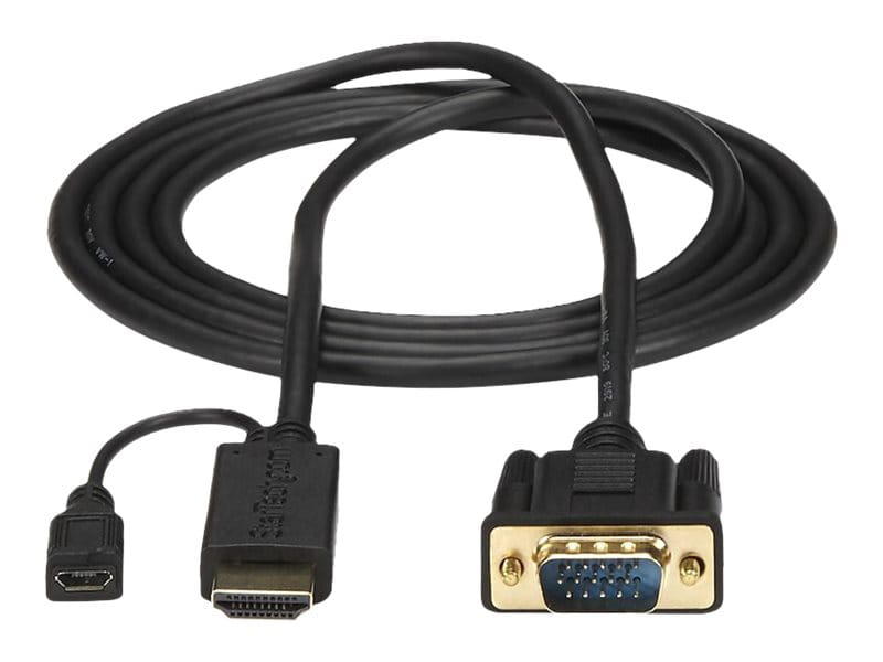 StarTech.com 90cm aktives HDMI auf VGA Konverter Kabel -  HDMI zu VGA Adapter 0,9m - Schwarz - 1920x1200 / 1080p - Adapterkabel - HDMI, Mikro-USB Typ B (nur Strom)