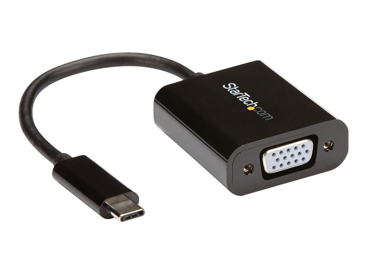 StarTech.com USB-C to VGA Adapter - Black - 1080p - Video Converter For Your MacBook Pro - USB C to VGA Display Dongle (CDP2VGA)