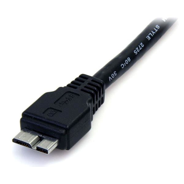 StarTech.com 0,5m USB 3.0 A auf Micro B Kabel - St/St - Schwarz - 50cm SuperSpeed USB 3.0 Anschlusskabel - Stecker / Stecker - USB-Kabel - Micro-USB Typ B (M)