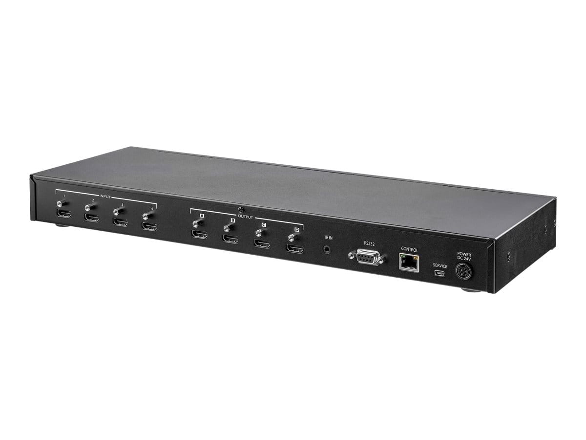 StarTech.com 4x4 HDMI Matrix Switch mit Audio- und Ethernet-Steuerung - 4K 60Hz - HDMI-Switch - Rack-montierbar (VS424HD4K60)