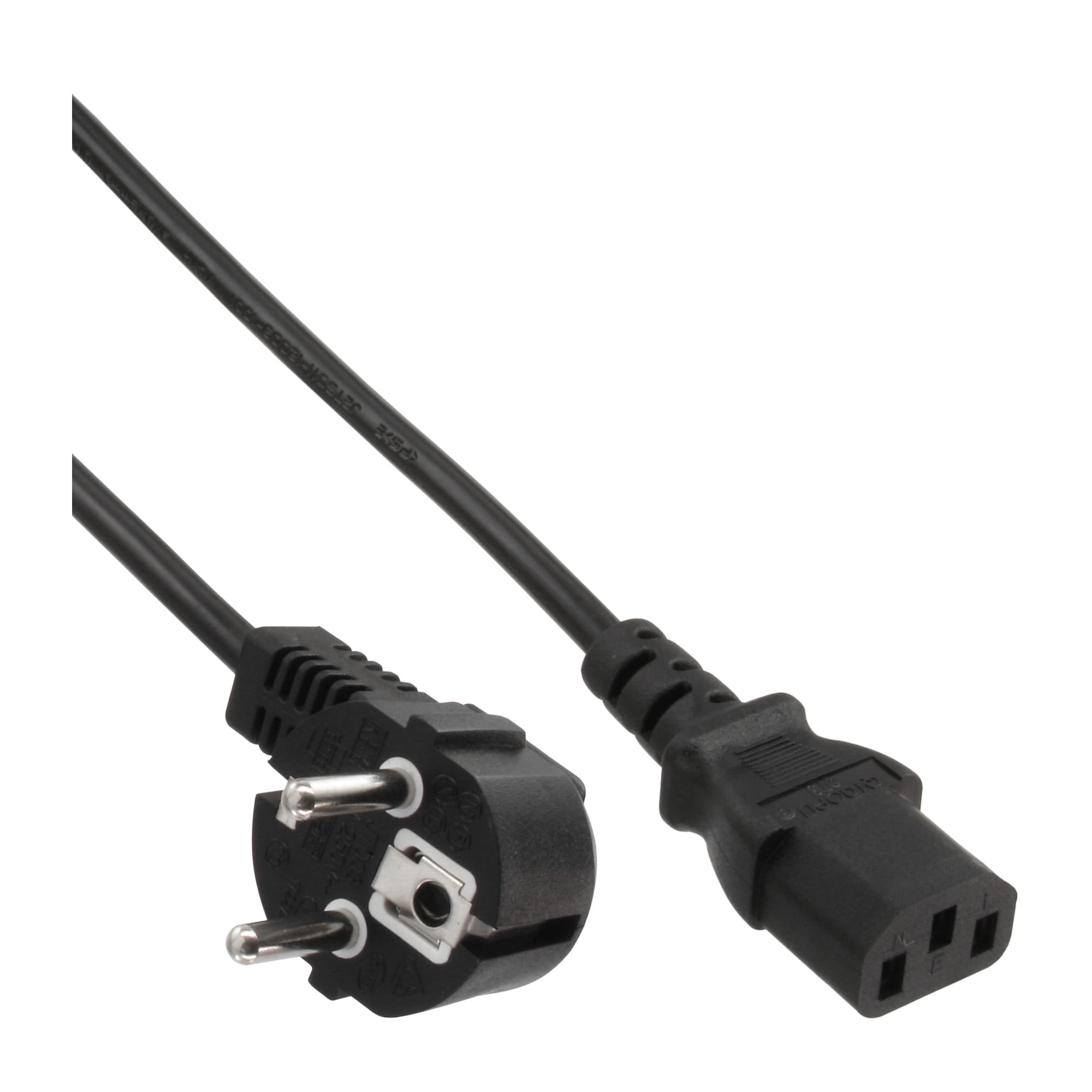 InLine Netzkabel - Schutzkontakt gewinkelt auf Kaltgerätestecker C13 - 7m