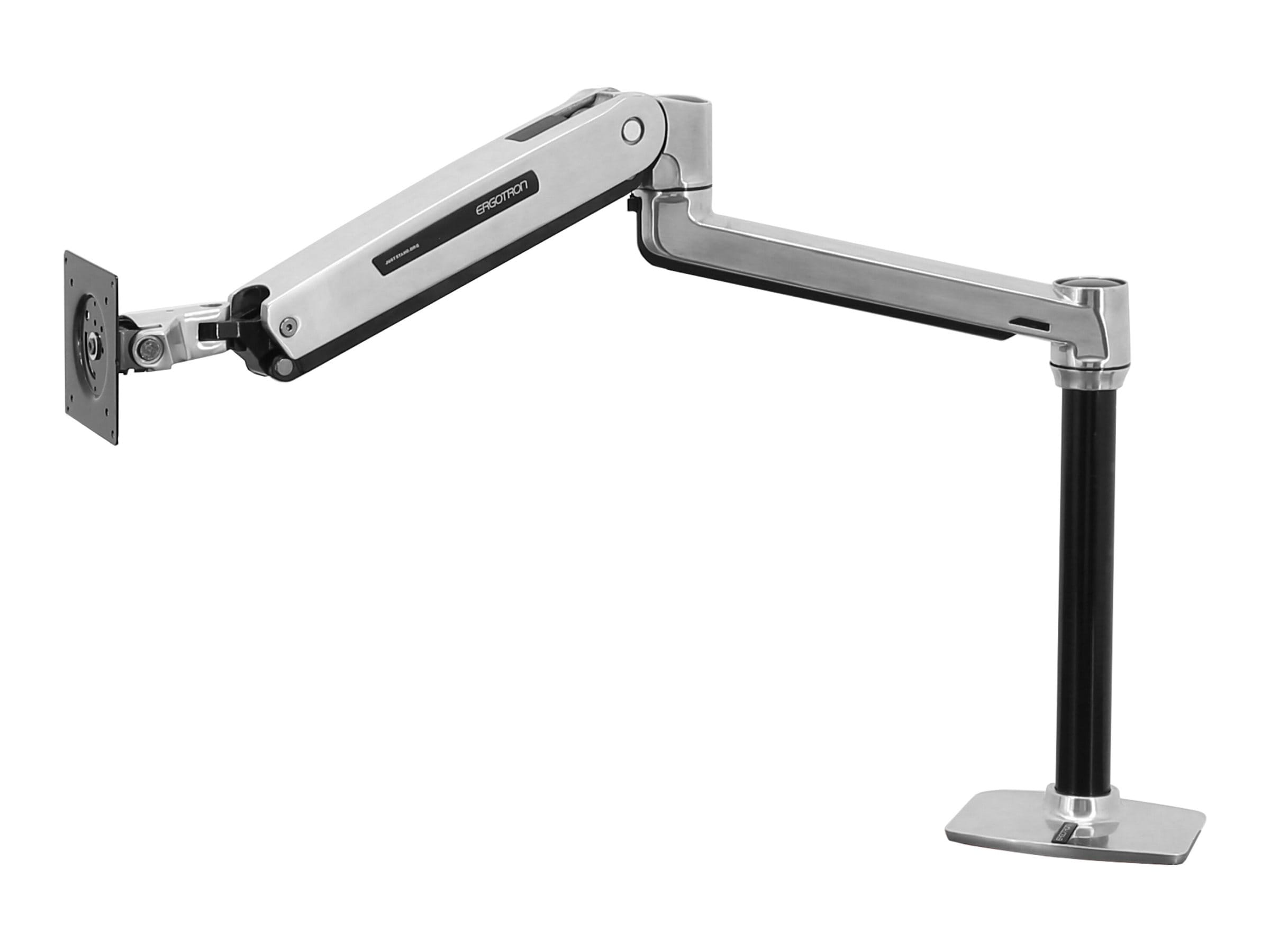 Ergotron LX - Befestigungskit (Verlängerungsarm, Stange, VESA-Adapter, Steh-Sitz-Arm, Tisch-Klemme, Befestigung für Kabeldurchgang) - für LCD-Display - Aluminium - Polished Aluminum - Bildschirmgröße: bis zu 106,7 cm (bis zu 42 Zoll)