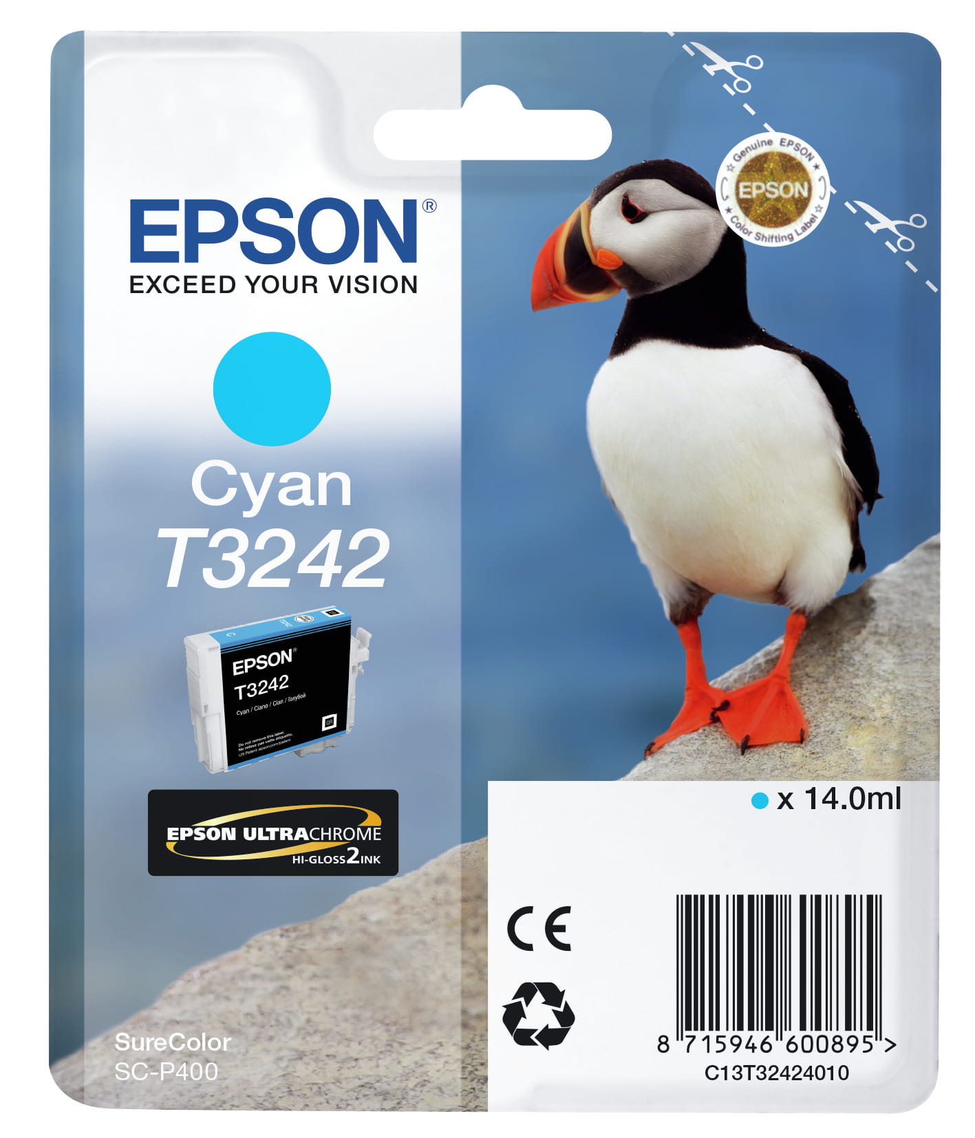 Epson T3242 - 14 ml - Cyan - original - Tintenpatrone