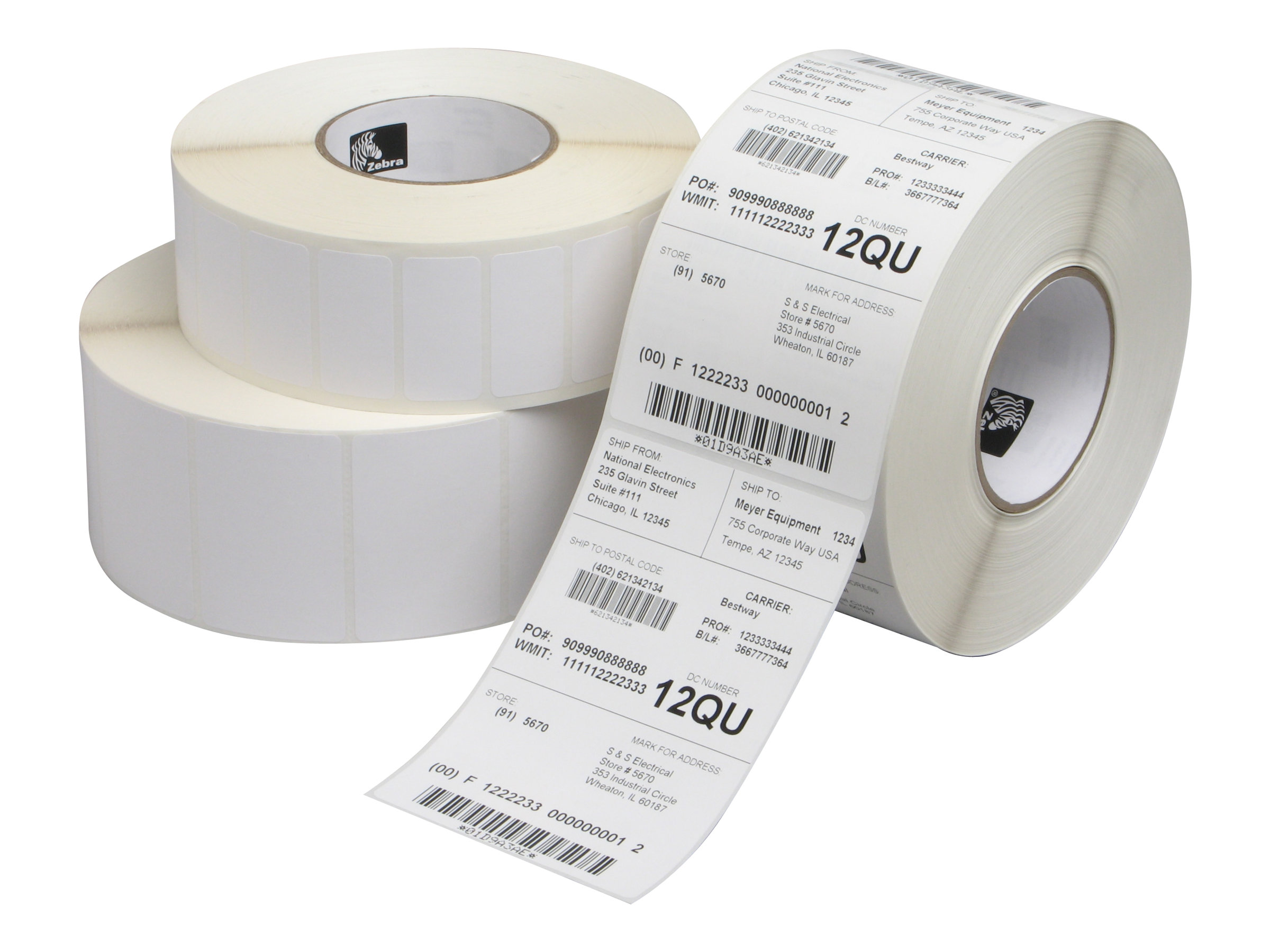 Zebra Z-Perform 1000T - Papier - matt - permanenter Acrylklebstoff - unbeschichtet - 130 Mikron - weiß - 168 x 368 mm 1190 Etikett(en) (1 Rolle(n)