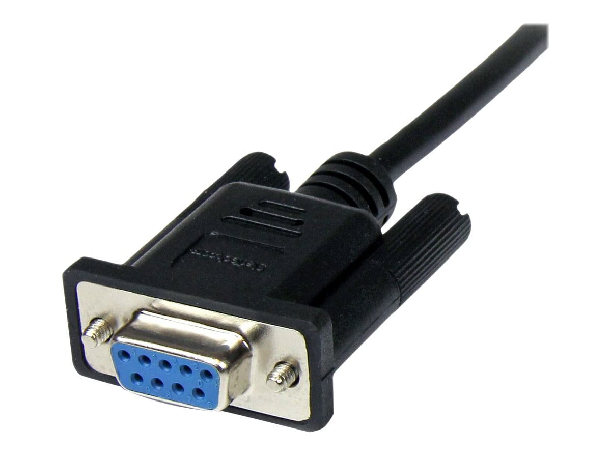 StarTech.com 1m Seriell DB9 RS-232 Nullmodemkabel - Schwarz - Stecker/Buchse - 9 Pin Null Modem Kabel - Nullmodemkabel - DB-9 (W)