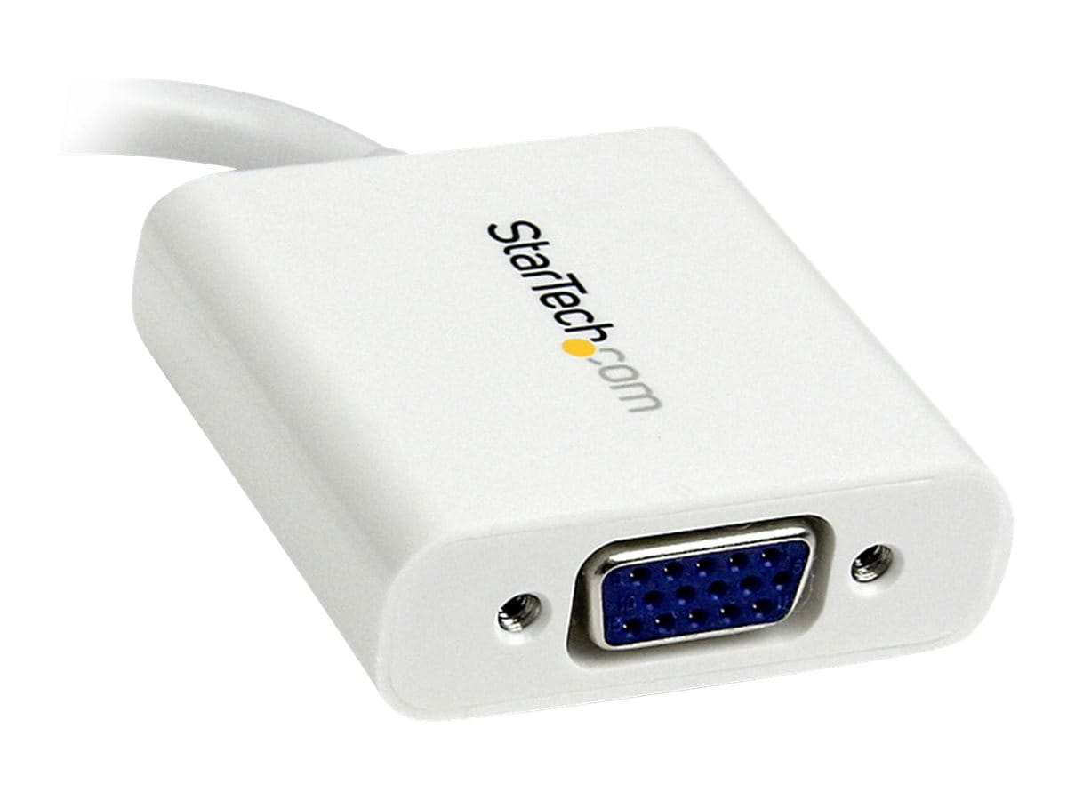 StarTech.com Mini DisplayPort to VGA Adapter - White - 1080p - Thunderbolt to VGA Monitor Adapter - Mini DP to VGA Converter (MDP2VGAW)