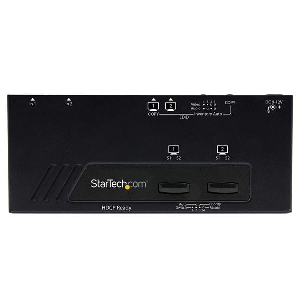 StarTech.com 2x2 Port HMDI Switch/Verteiler - Automatische Umschaltung mit Fernbedienung