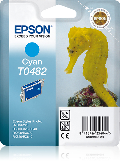 Epson T0482 - 13 ml - Cyan - original - Blister mit RF- / akustischem Alarmsignal