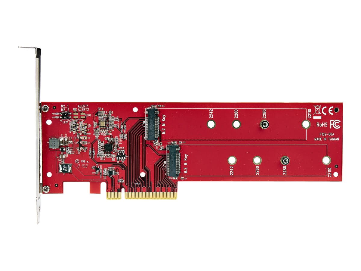 StarTech.com Dual M 2 PCIe AdapterKarte, PCIe x8/ x16 auf Dual AHCI oder NVMe M.2 SSDs, PCI Express 4.0, 7,8GB/s pro Laufwerk, Bifurkation Erforderlich - Windows/Linux Kompatibel (DUAL-M2-PCIE-CARD-B)