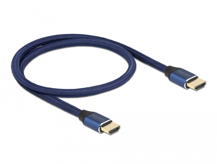 Delock Ultra High Speed - HDMI-Kabel - HDMI männlich zu HDMI männlich - 50 cm - Dreifachisolierung - Blau - hauchvergoldete Kontakte, unterstützt 8K 60 Hz (7680 x 4320)