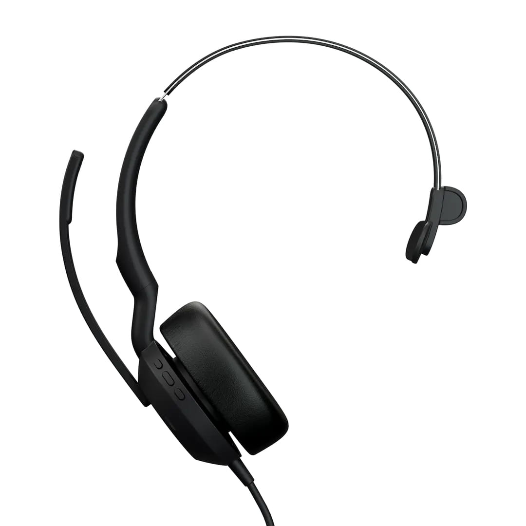 Jabra Evolve2 50 USB C/A MS Mono, Kabelgebunden, 20 - 20000 Hz, Büro/Callcenter, 99 g, Kopfhörer, Schwarz