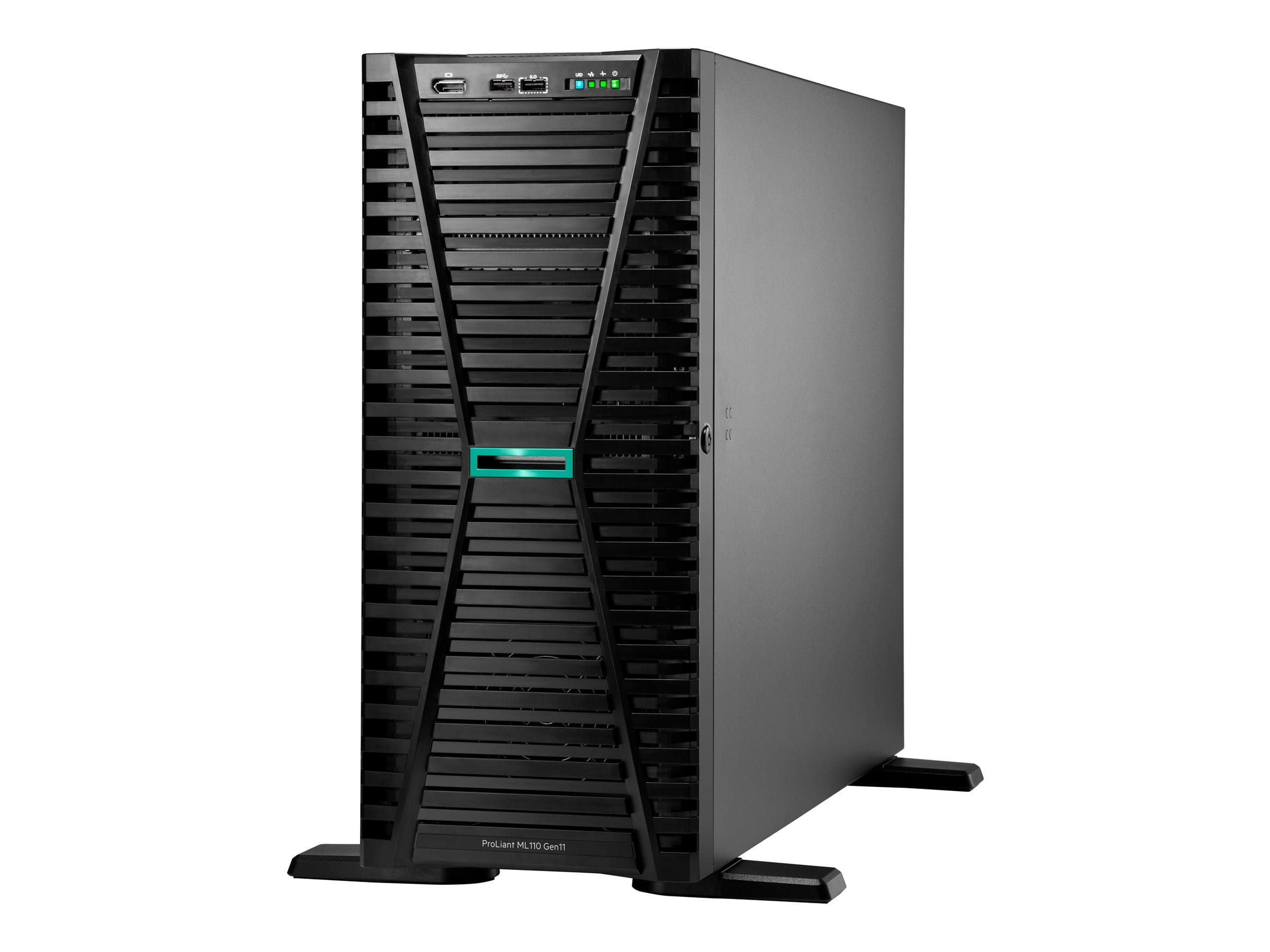 HPE ProLiant ML110 Gen11 - Server - Tower - 4.5U - 1-Weg - 1 x Xeon Silver 4510 / 2.4 GHz - RAM 32 GB - SATA/NVMe - Hot-Swap 8.9 cm (3.5") (Smart Choice)