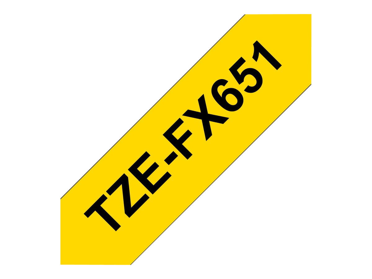 Brother TZe-FX651 - Schwarz auf Gelb - Rolle (2,4 cm x 8 m)