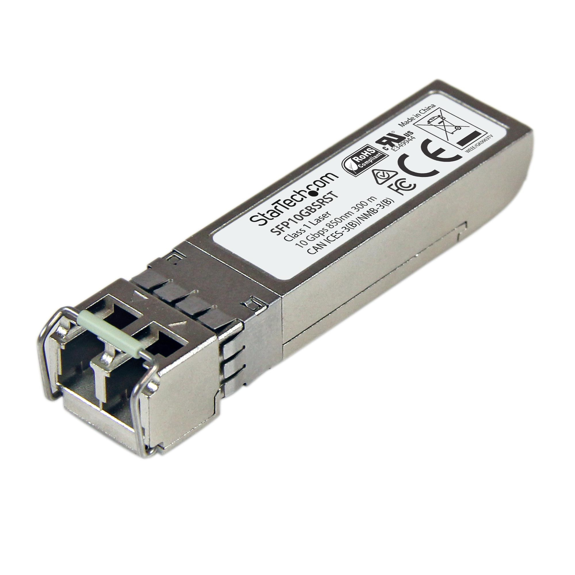 StarTech.com SFP-10GBASE-SR-ST Transceiver Modul (SFP+ Module, 10GBase-SR Cisco kompatibel, Glasfaser, 850nm, LC Multimode mit DDM)