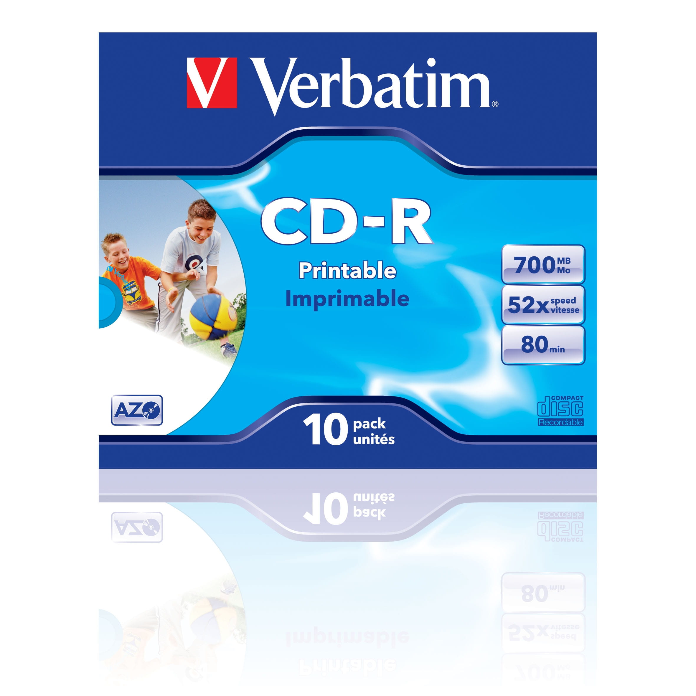 Verbatim 10 x CD-R - 700 MB (80 Min) 52x - mit Tintenstrahldrucker bedruckbare Oberfläche, breite bedruckbare Oberfläche - Jewel Case (Schachtel)