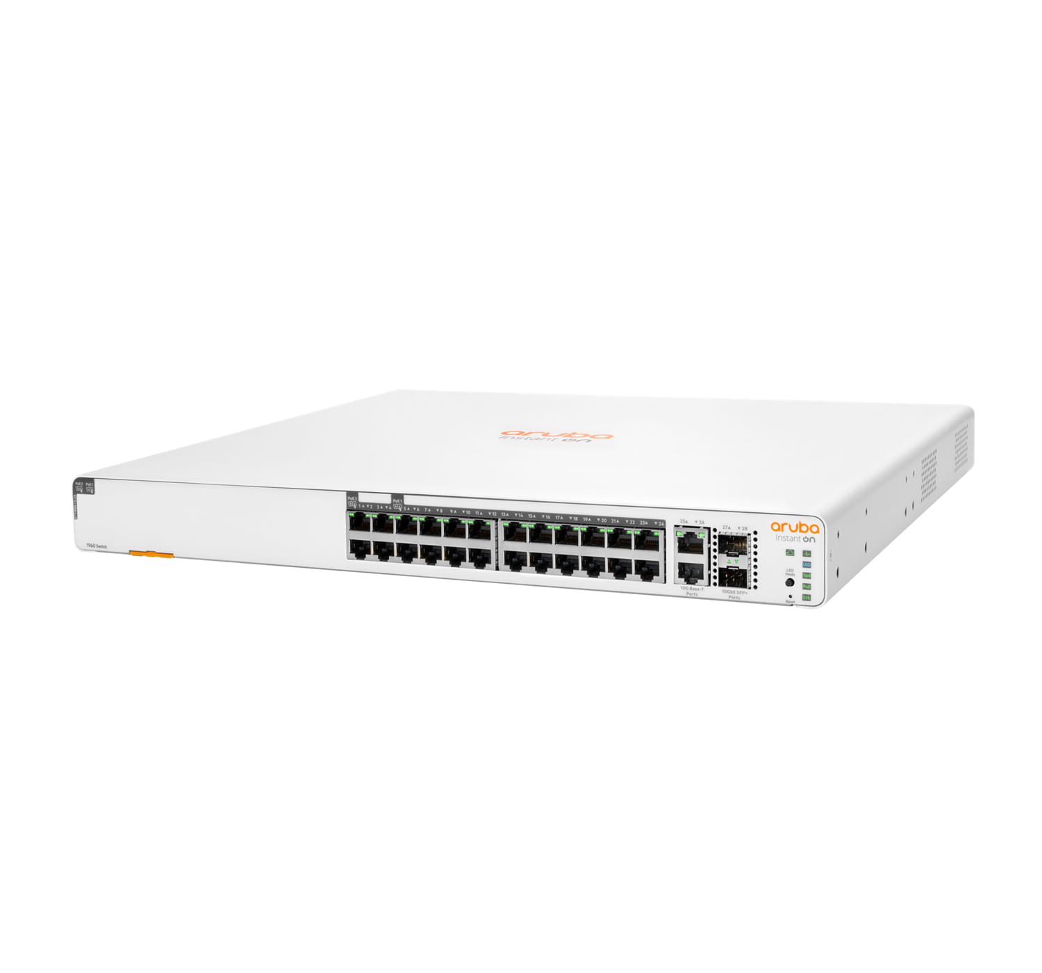 HPE Networking Instant On 1960 24G 20p Class4 4p Class6 PoE 2XGT 2SFP+ 370W Switch - Switch - L3 Lite - managed - 24 x 10/100/1000 + 2 x 10 Gigabit SFP+ + 2 x 100/1000/10GBase-T - an Rack montierbar - PoE (370 W)