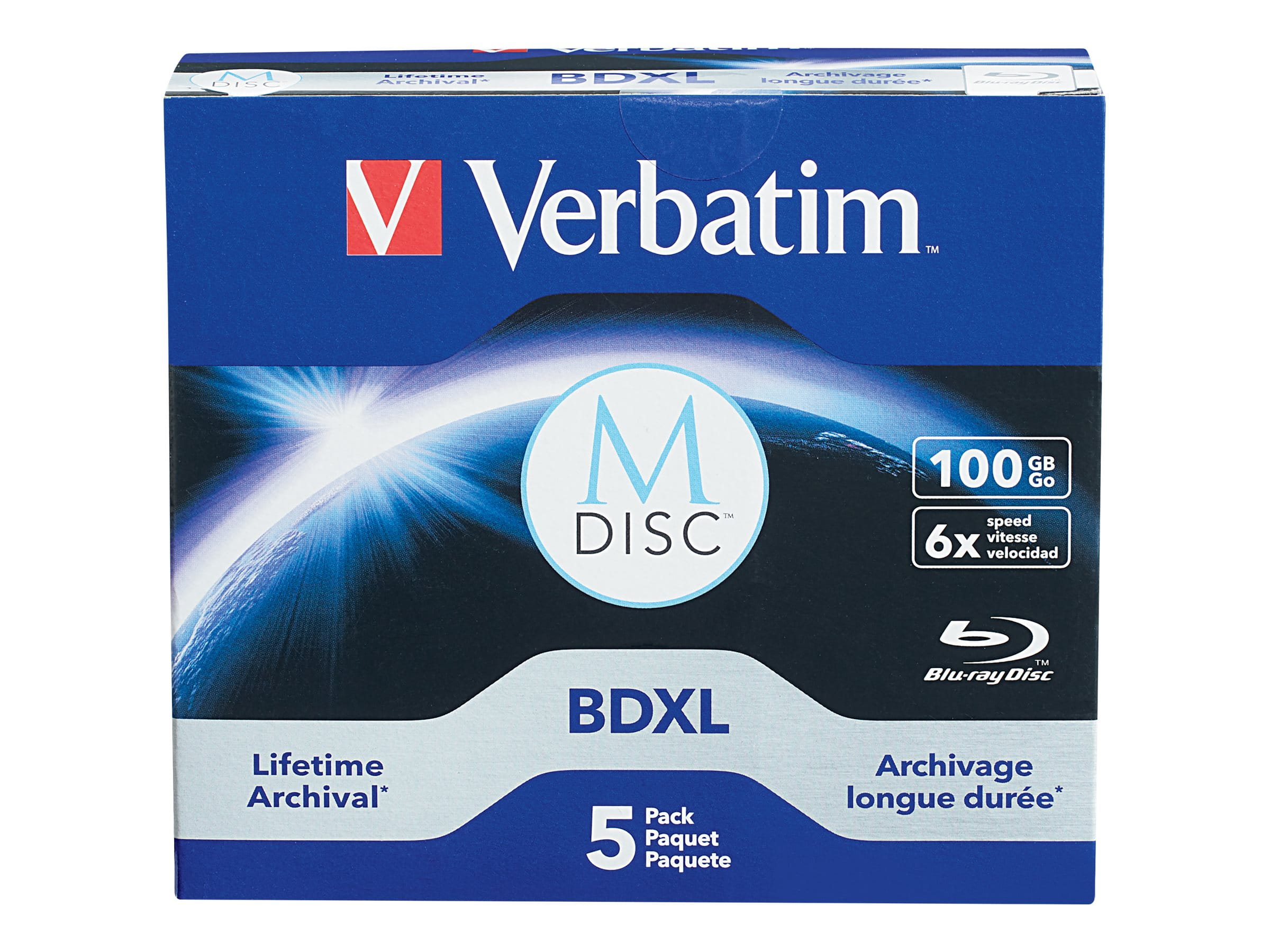 Verbatim M-Disc - 5 x M-DISC BDXL - 100 GB 6x - Jewel Case (Schachtel)