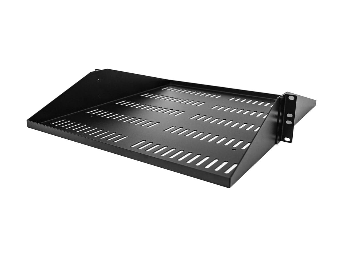 StarTech.com 2U 19 Zoll Fachboden für Rack - Perforierte, freitragende rack ablage mit zentrierter befestigung - Belüftete rack ablage - Belastbarkeit 91kg - 50cm tief (SHELF-2U-20-CENTER-V)