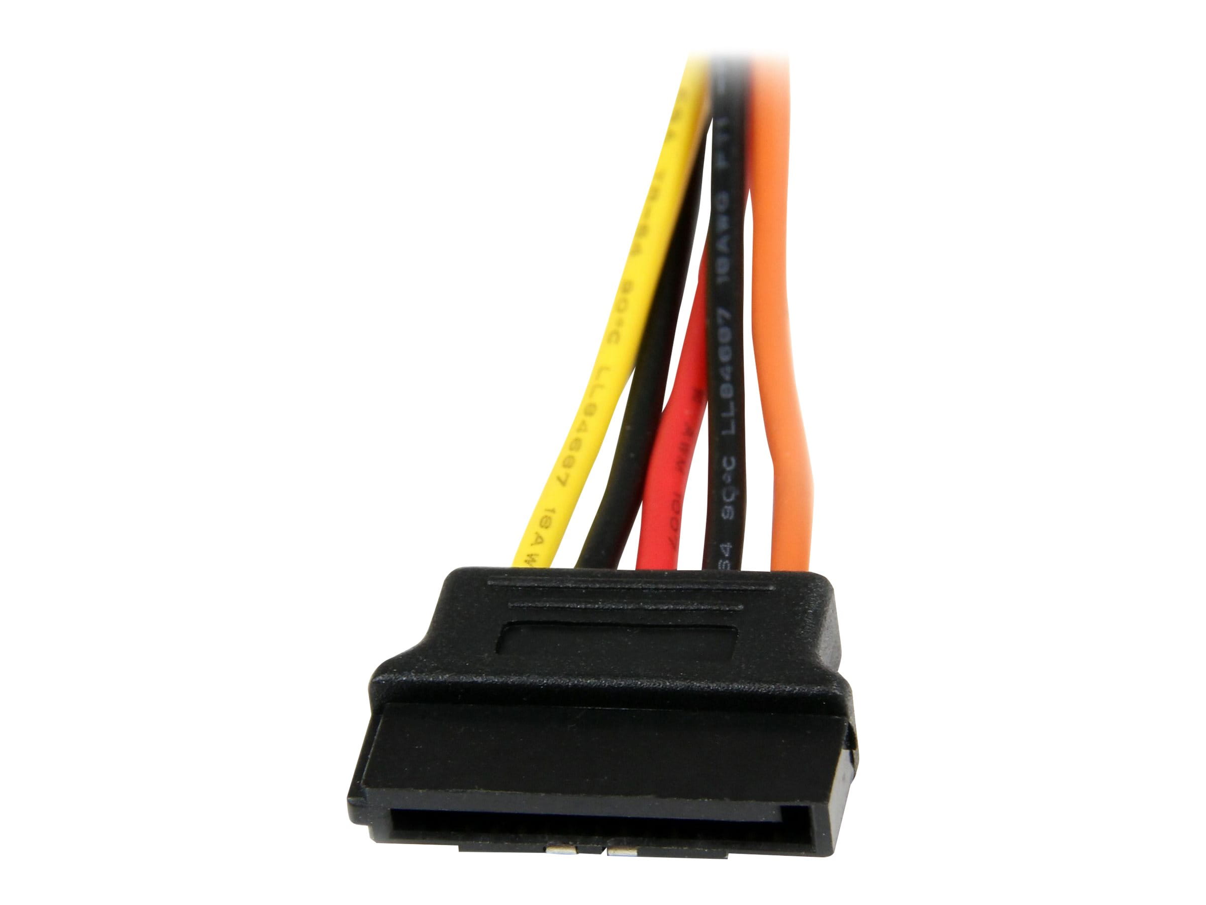 StarTech.com SATA Y-Strom-Adapterkabel mit Verriegelungs Clip 15cm - S-ATA Y Splitter Stromkabel St/Bu - Serial ATA 15pin Y-Adapter - Netz-Splitter - SATA-Stromstecker (M)