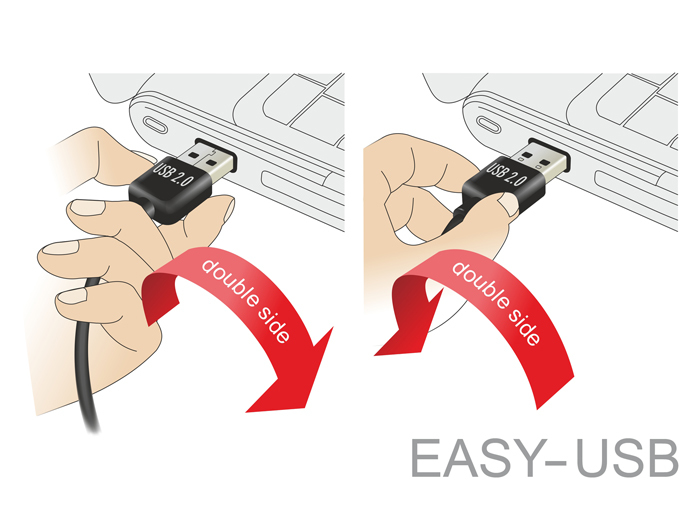 Delock Easy - USB-Kabel - USB (M) umkehrbar bis mini-USB Typ B (M)