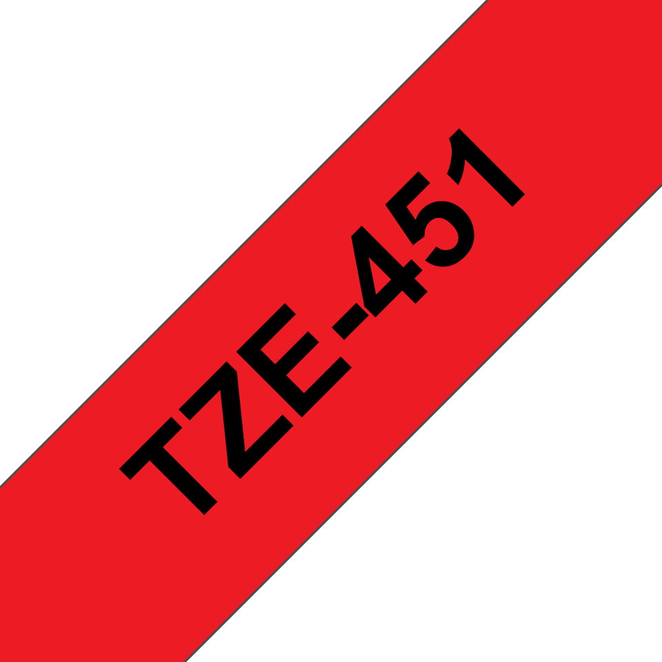 Brother TZe-451 - Selbstklebend - schwarz auf rot - Rolle (2,4 cm x 8 m)
