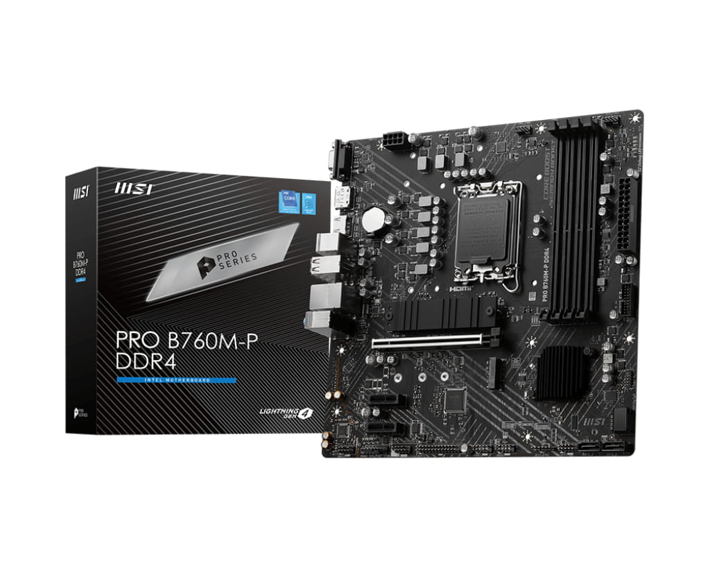 MSI PRO B760M-P DDR4 - Motherboard - micro ATX - LGA1700-Sockel - B760 Chipsatz - USB 3.2 Gen 1, USB-C 3.2 Gen2 - Gigabit LAN - Onboard-Grafik (CPU erforderlich)