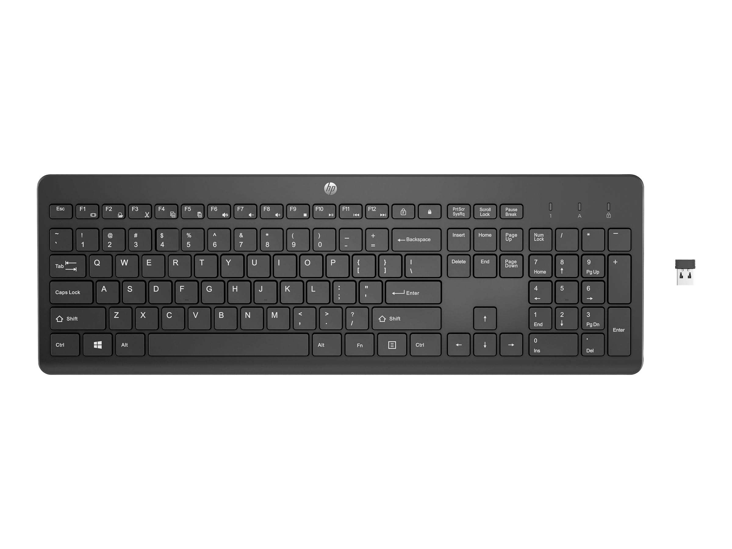 HP 230 - Tastatur - kabellos - 2.4 GHz - Schwarz