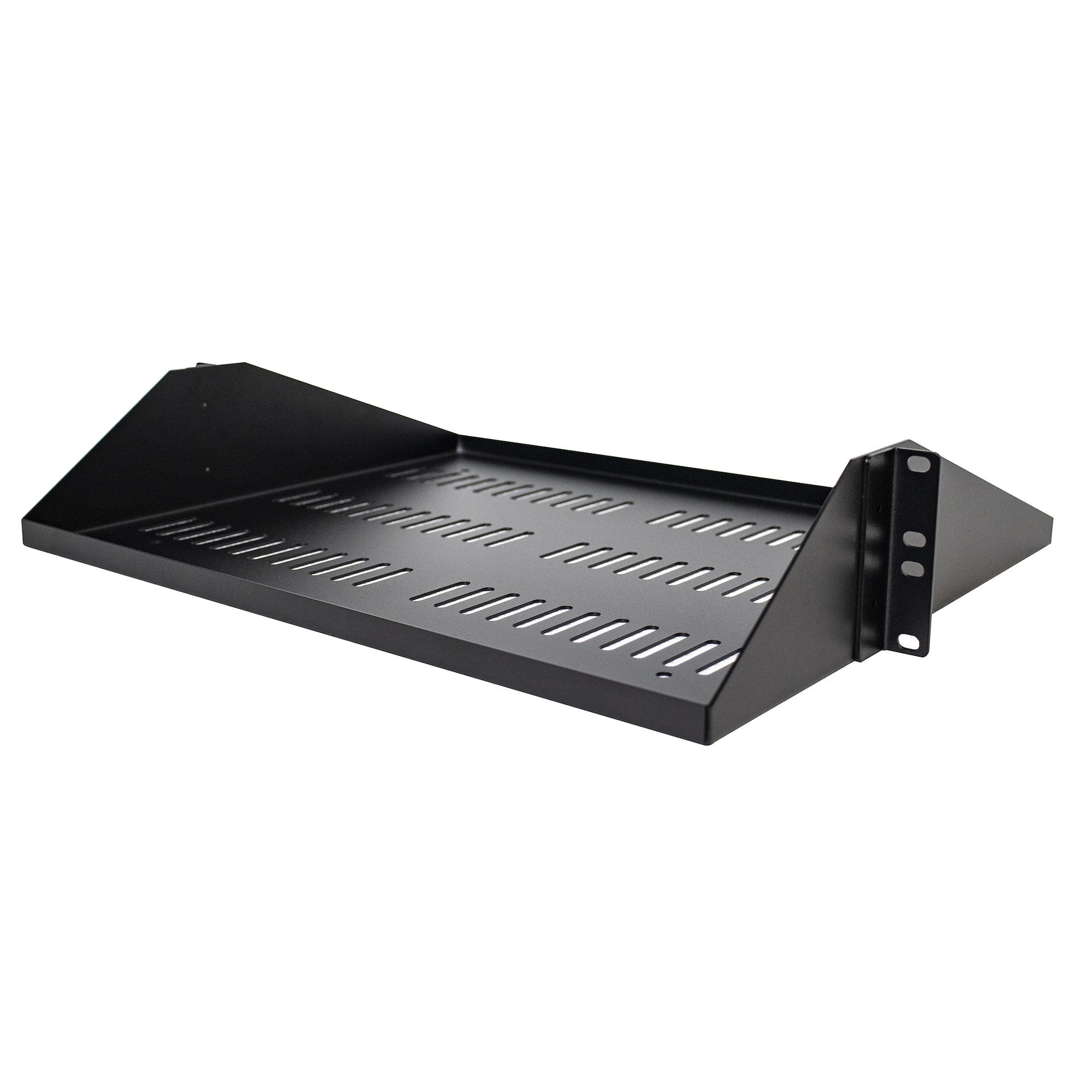 StarTech.com 2U 19 Zoll Fachboden für Rack - Perforierte, freitragende rack ablage mit zentrierter befestigung - Belüftete rack ablage - Belastbarkeit 91kg - 36cm tief (SHELF-2U-14-CENTER-V)