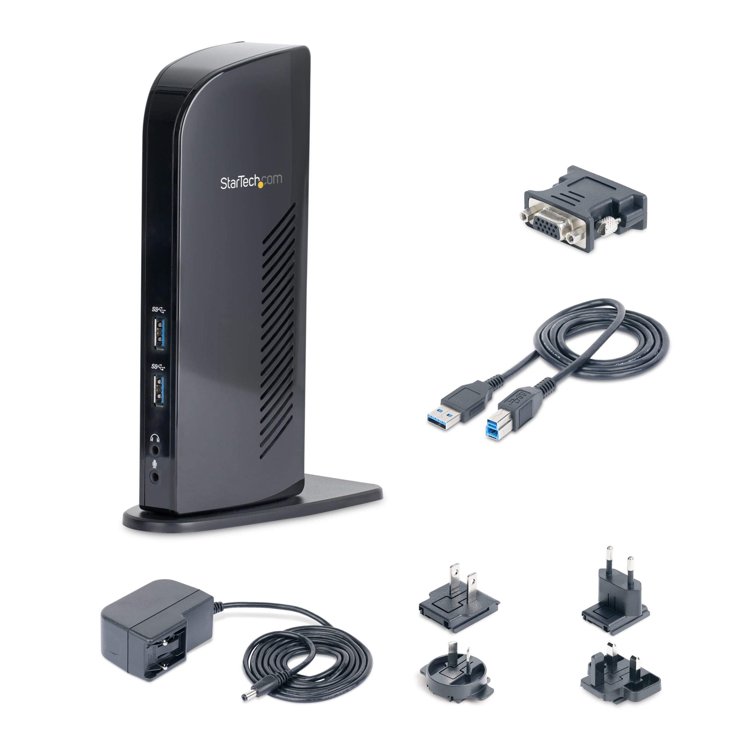 StarTech.com USB 3.0 Dockingstation, kompatibel mit Windows / macOS, unterstützt Dual Displays, HDMI und DVI, inkl. DVI zu VGA Adapter