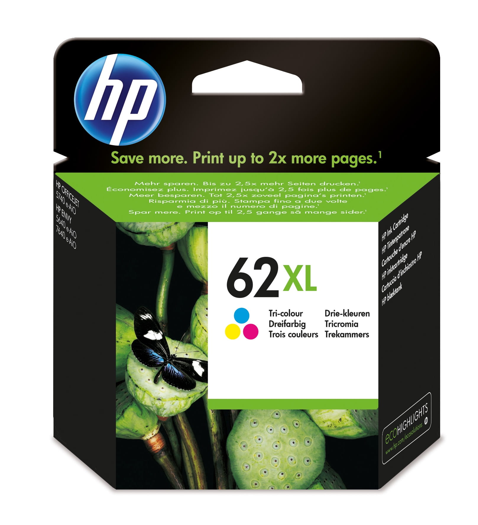 HP 62XL - 11.5 ml - Hohe Ergiebigkeit - Farbe (Cyan, Magenta, Gelb)