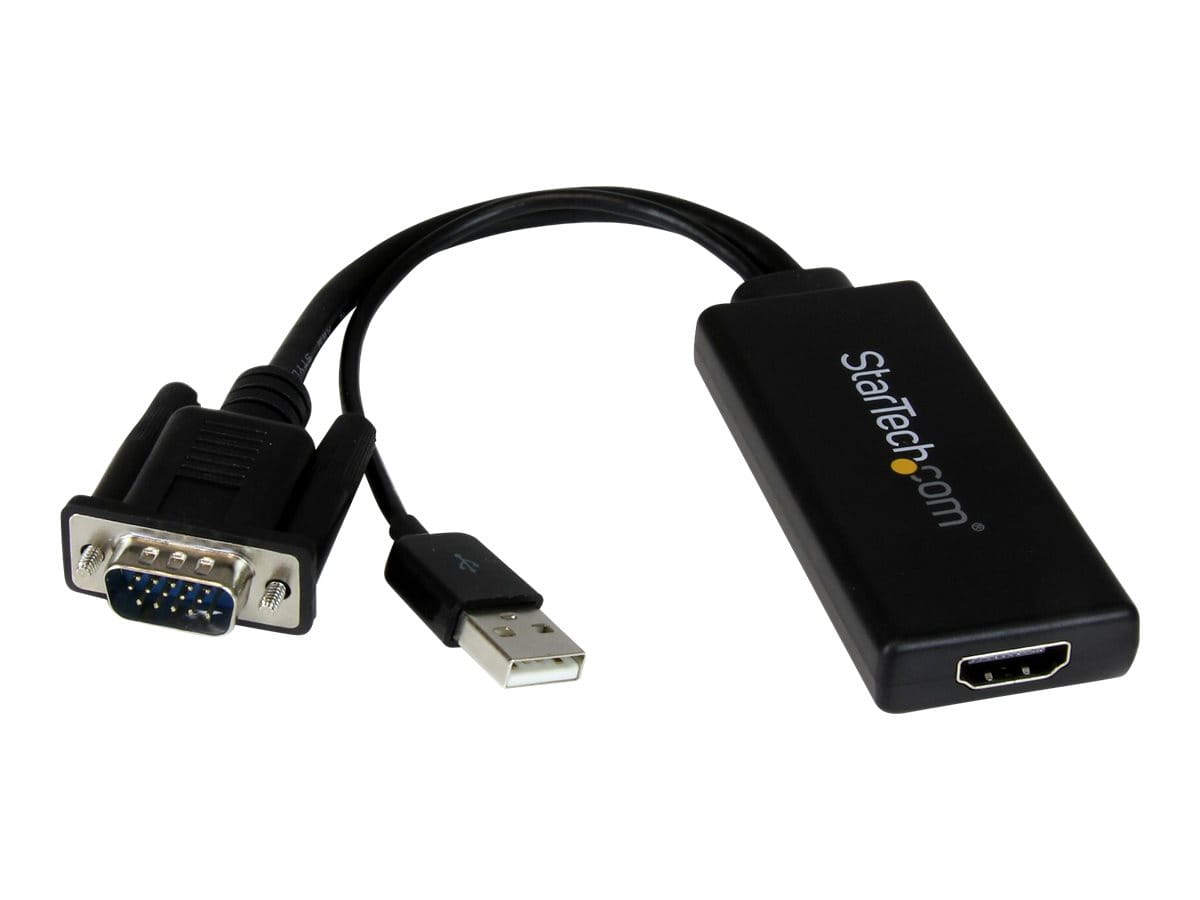 StarTech.com VGA-auf-HDMI-Adapter mit USB-Audio & -Stromversorgung - Mobiler VGA-auf-HDMI-Konverter - 1080p - Adapterkabel - HD-15 (VGA)