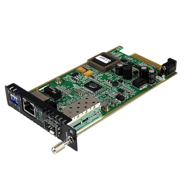 StarTech.com Gigabit Ethernet LWL / Glasfaser Medienkonverter Kartenmodul mit SFP - 1000 Mbit Multimode Gigabit Ethernet Medienkonverter - Medienkonverter - GigE - 1000Base-TX - RJ-45 / SFP (mini-GBIC)