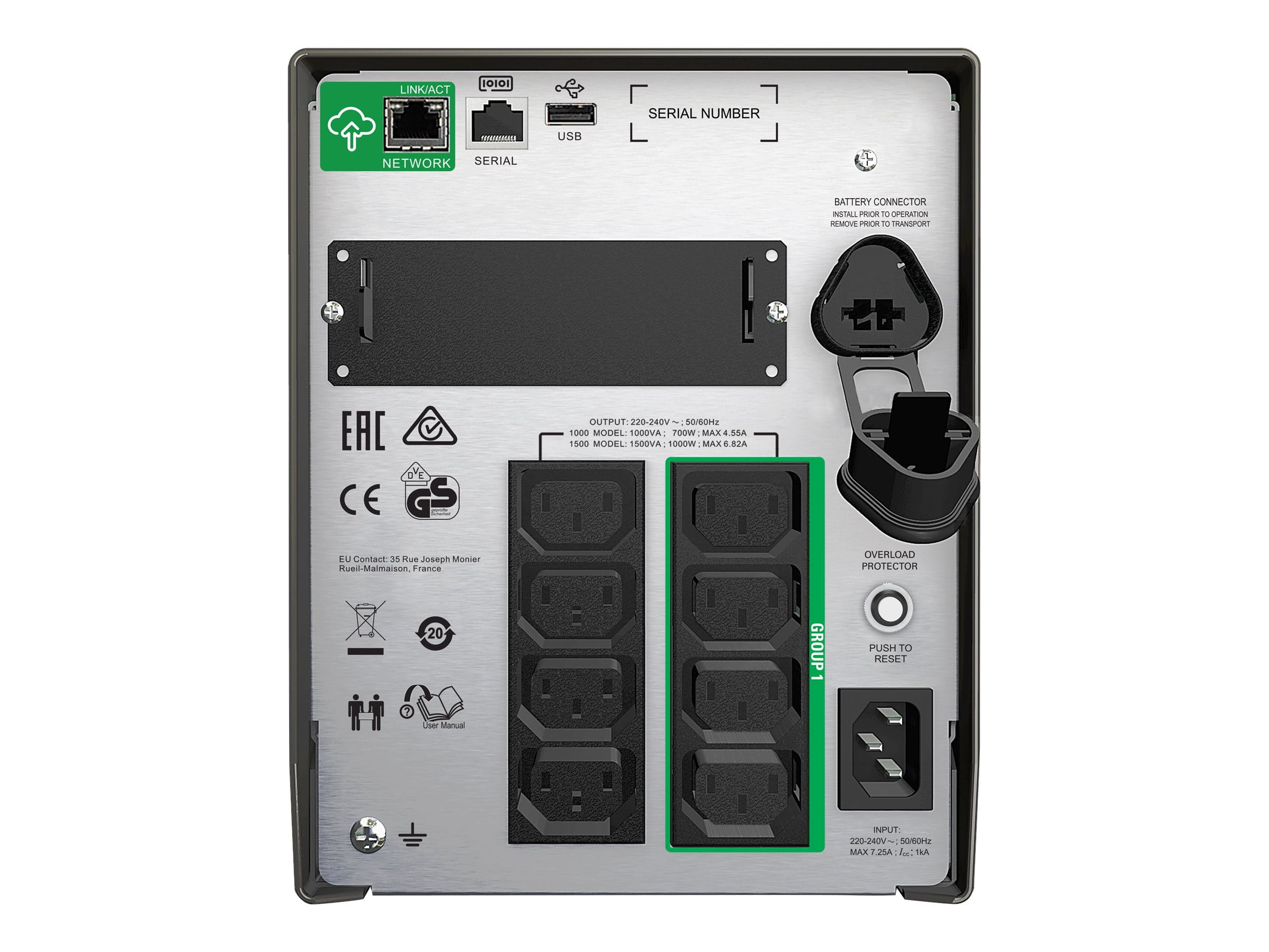 APC Smart-UPS SMT1500IC - USV - Wechselstrom 220/230/240 V - Line-Interactive-USV