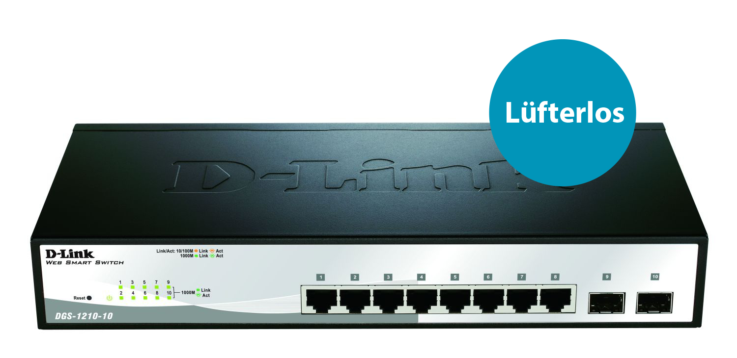 D-Link DGS 1210-10 - Switch - Smart - 8 x 10/100/1000 + 2 x Gigabit SFP