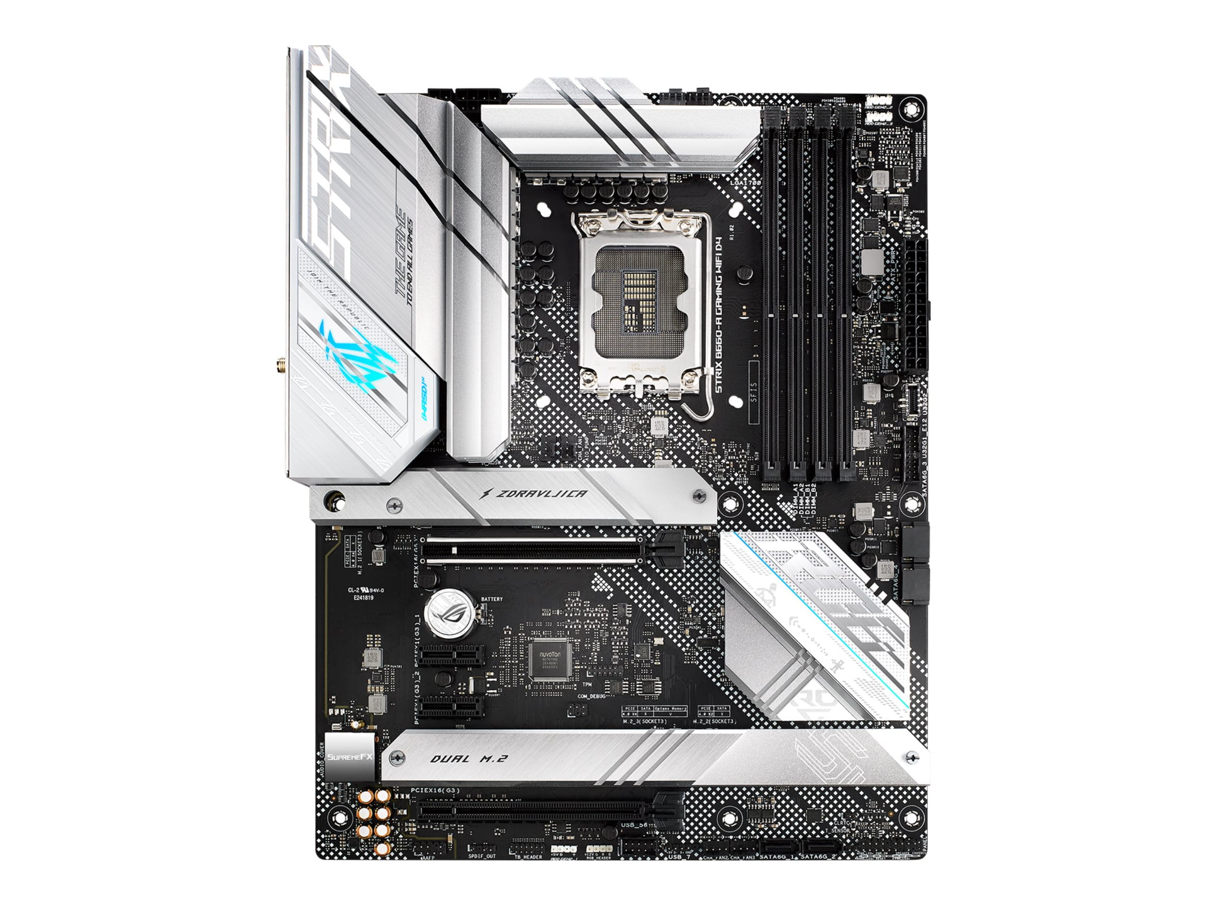 ASUS ROG STRIX B660-A GAMING WIFI D4 - Motherboard - ATX - LGA1700-Sockel - B660 Chipsatz - USB-C 3.2 Gen 2x2, USB-C 3.2 Gen 1, USB-C 3.2 Gen2, USB 3.2 Gen 1, USB 3.2 Gen 2 - 2.5 Gigabit LAN, Wi-Fi 6, Bluetooth - Onboard-Grafik (CPU erforderlich)