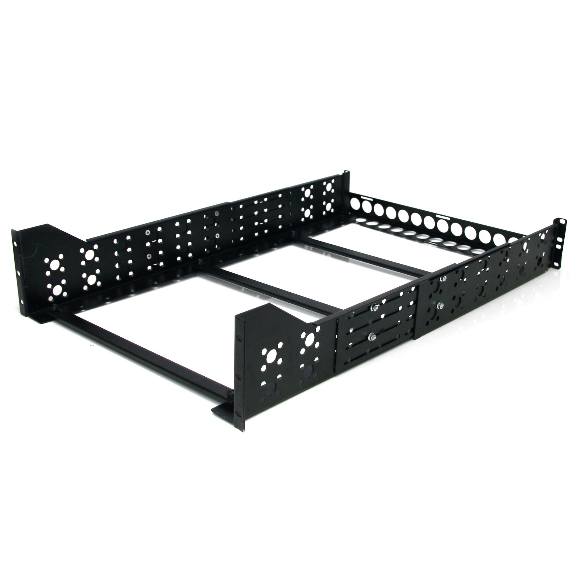 StarTech.com 3HE 19 tiefenverstellbare Universal Server Rack Schienen - Rack-Schiene - Schwarz - 3U - 48.3 cm (19")