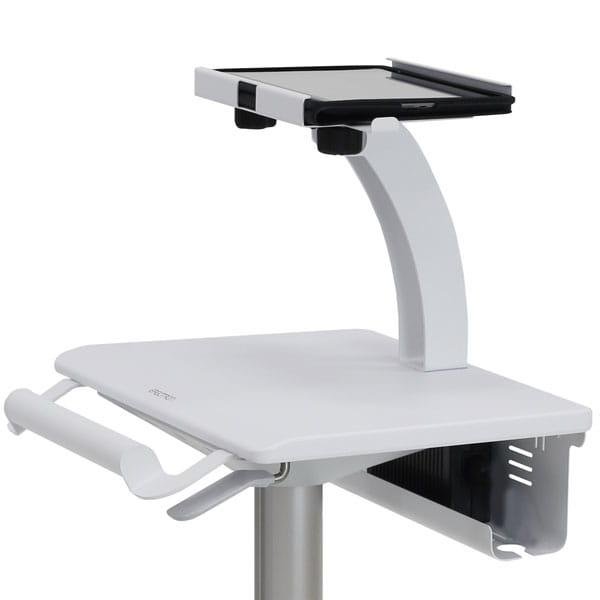 Ergotron Tablet Cart, SV10 - Wagen - für Tablet / Tastatur - medizinisch - Metall - weiß, Aluminium - Bildschirmgröße: bis zu 30,5 cm (bis zu 12 Zoll)