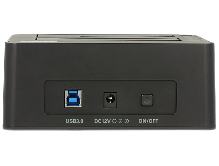 Delock Dual Docking Station SATA HDD > USB 3.0 with Clone Function - Speicher-Controller mit One-Touch-Klonen - 2.5", 3.5" (6.4 cm, 8.9 cm)