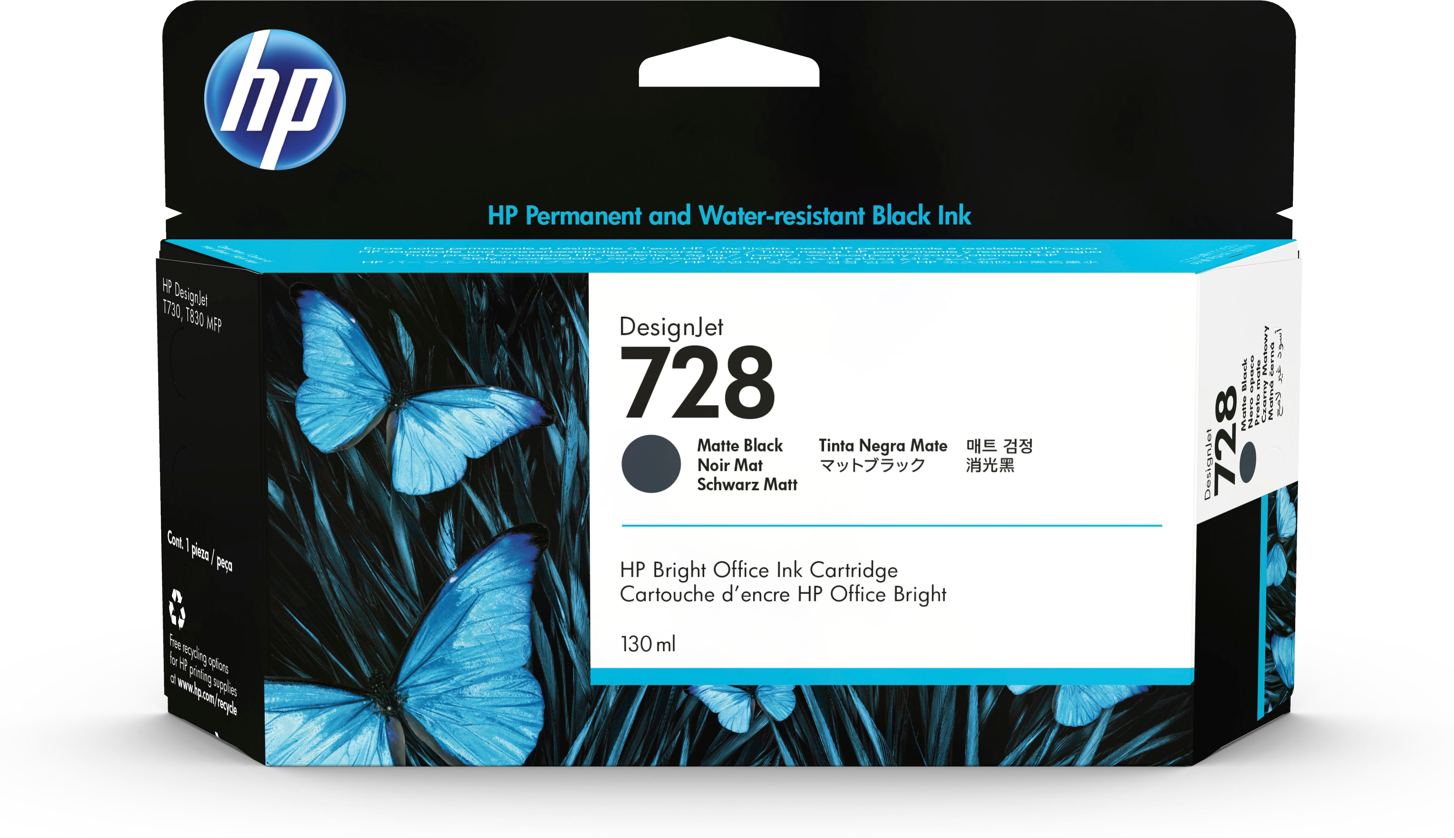 HP 728 - 130 ml - mattschwarz - original - DesignJet