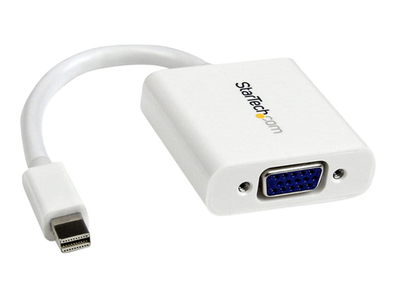 StarTech.com Mini DisplayPort to VGA Adapter - White - 1080p - Thunderbolt to VGA Monitor Adapter - Mini DP to VGA Converter (MDP2VGAW)