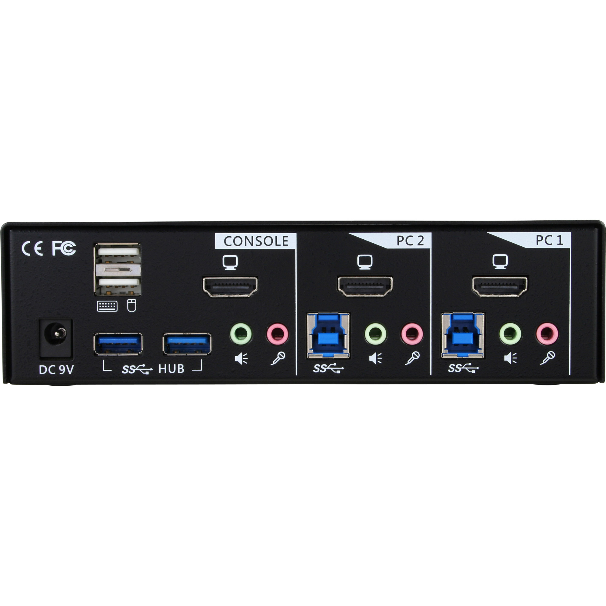 InLine KVM Desktop Switch - 2-fach - HDMI - USB 3.0 Hub - mit Audio