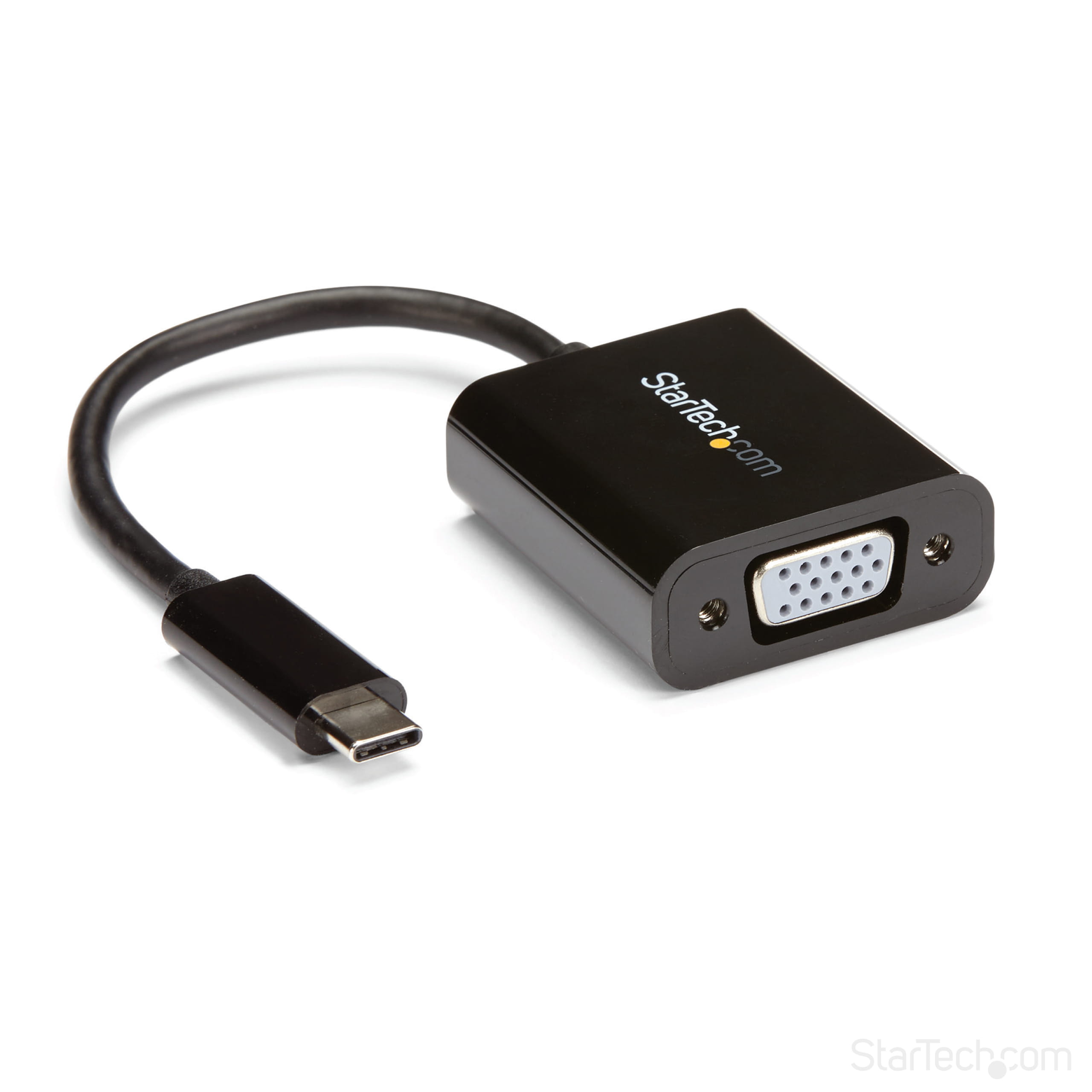 StarTech.com USB-C to VGA Adapter - Black - 1080p - Video Converter For Your MacBook Pro - USB C to VGA Display Dongle (CDP2VGA)